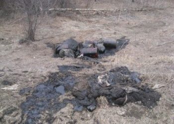 Свалку отходов нефтепродуктов устроили возле реки в Новосибирском районе