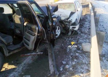 Двое детей получили серьезные травмы в лобовом столкновении иномарок под Новосибирском