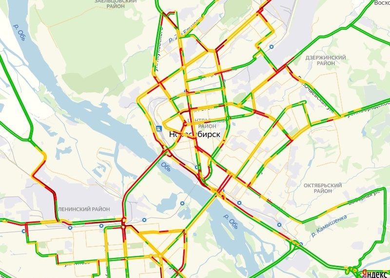 Ливень спровоцировал 10-балльные пробки в Новосибирске
