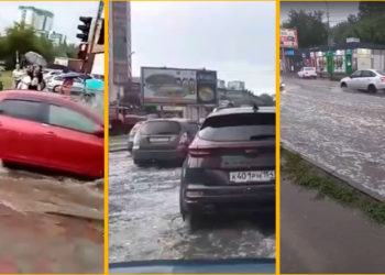 Реки образовались на магистралях Новосибирска: смотрим где