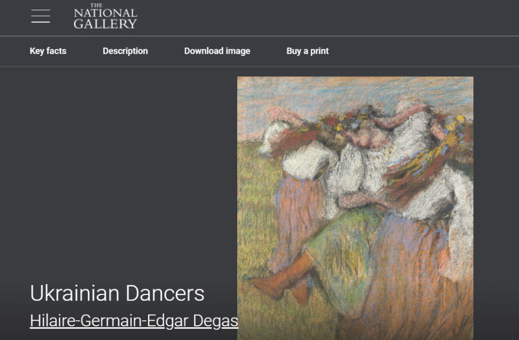 скриншот с сайта Лондонской национальной галереи: nationalgallery.org.uk/
