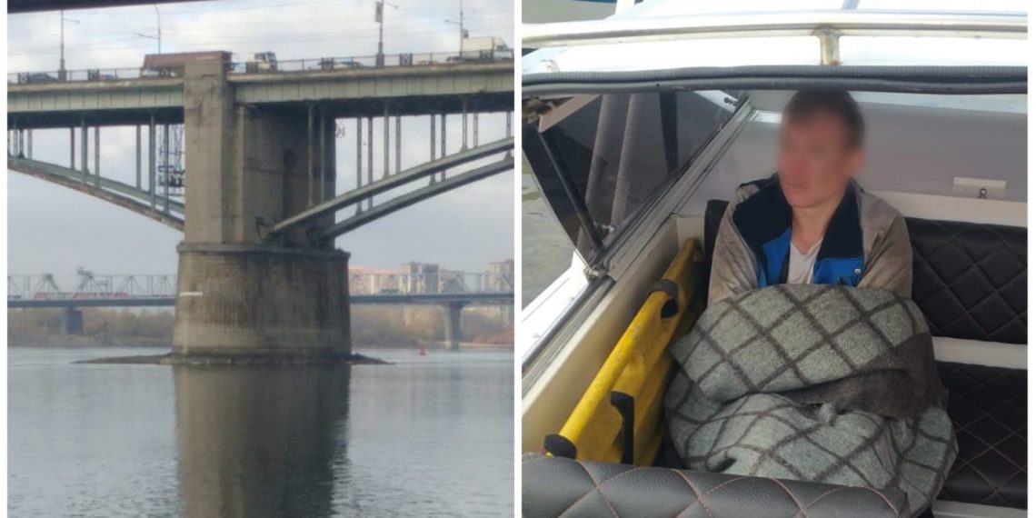 Спасатели, скорая и полиция выехали на крики помощи под Октябрьским мостом