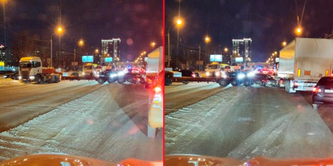 Все полосы движения на Большевистской перекрыли из-за ДТП