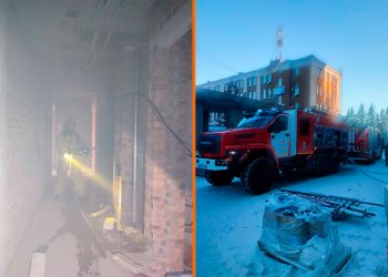 Пожар изнутри охватил строящуюся многоэтажку в Заельцовском районе