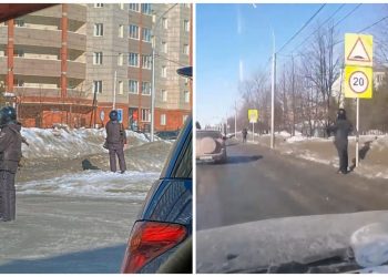 Силовики выстроились в кордон на улицах Краснообска