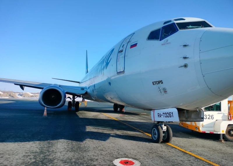 Проблемы с закрылками возникли у самолёта во время посадки в Толмачёво