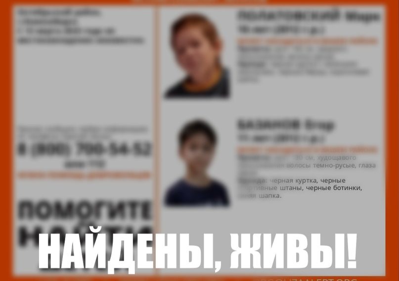 Двух пропавших мальчиков в Новосибирске нашли волонтёры
