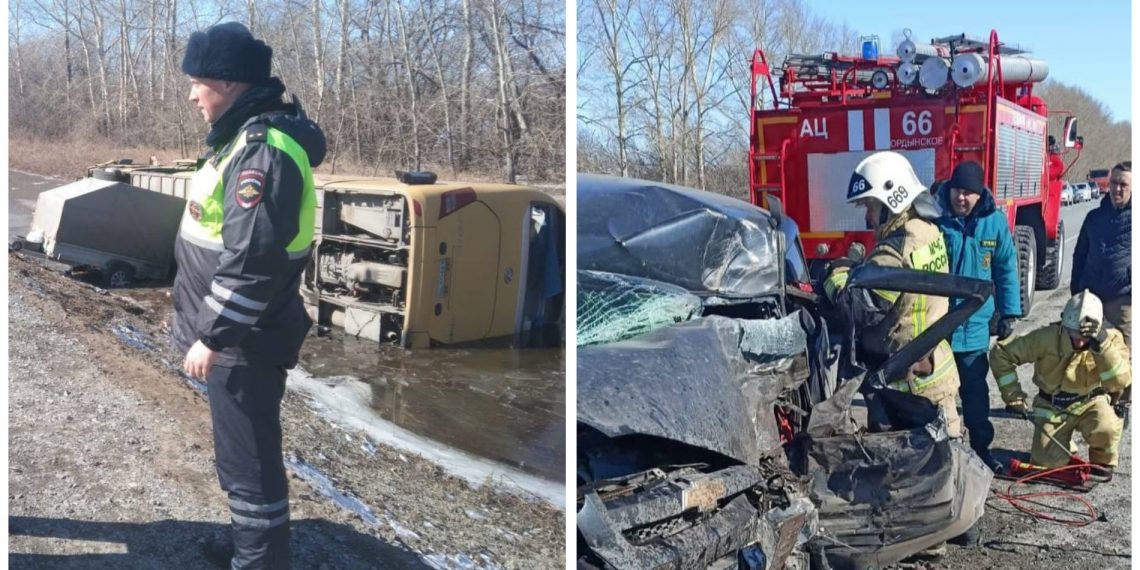 Рейсовый автобус перевернулся на трассе под Новосибирском: один человек погиб, среди пострадавших дети