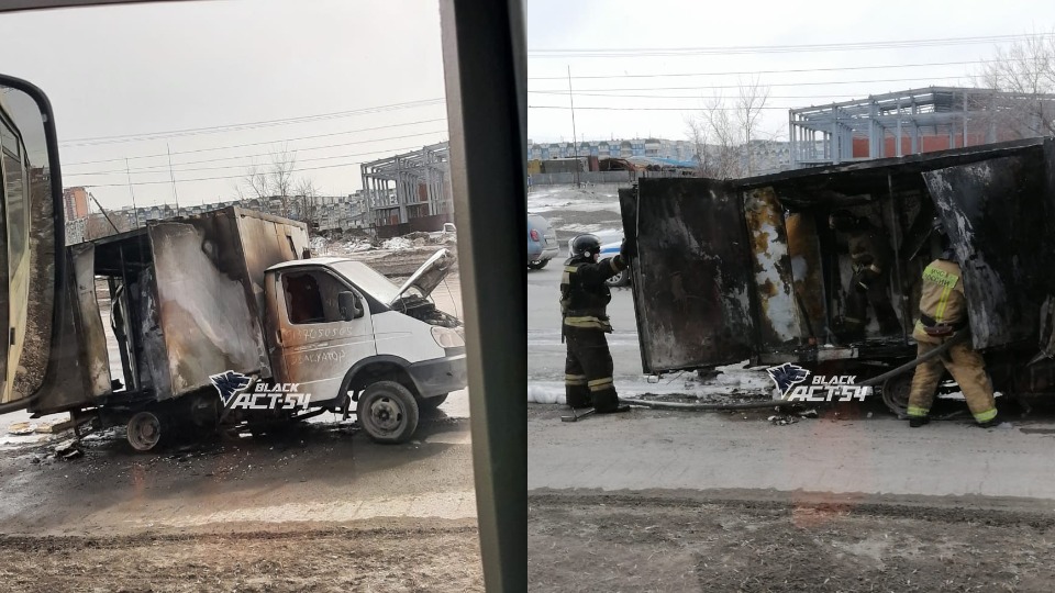 На Гусинобродском шоссе недалеко от «Континента» во время движения сгорела «газель»