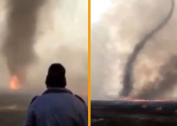 Огненный смерч сняли на видео жители Забайкалья