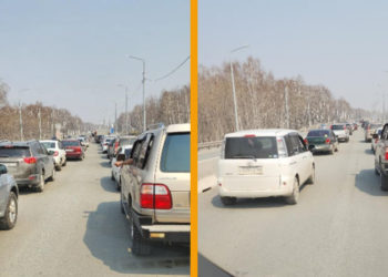 Пробка в 10 км образовалась на Гусинобродском шоссе