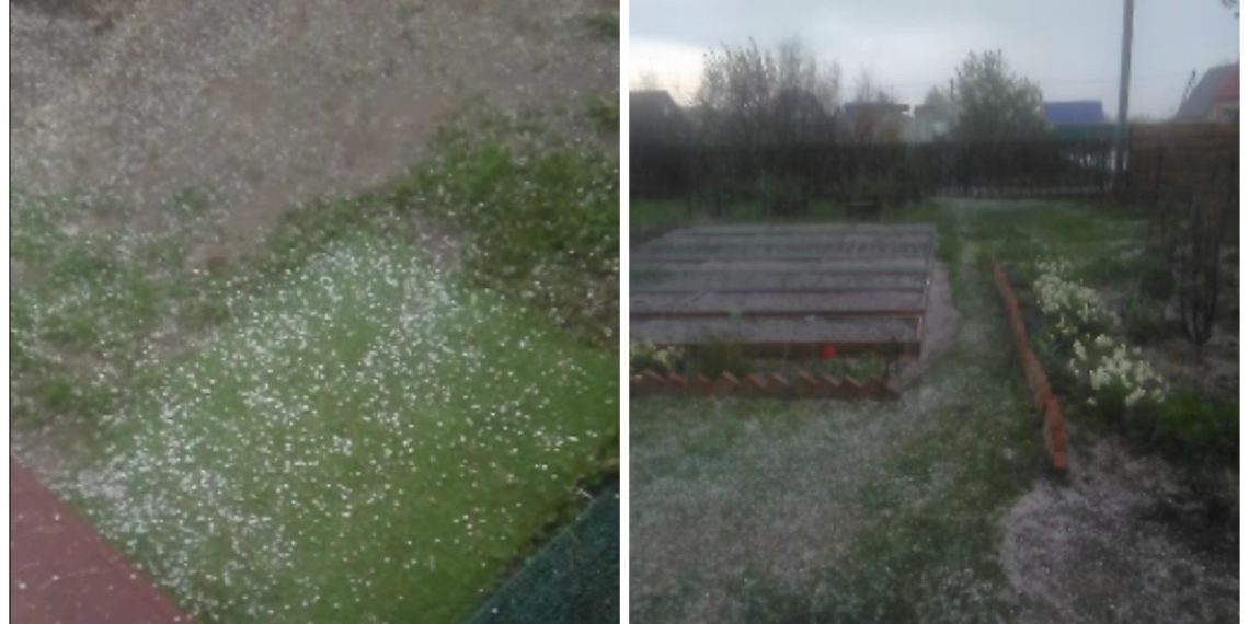 Сильный град обрушился на Новосибирский район: видео