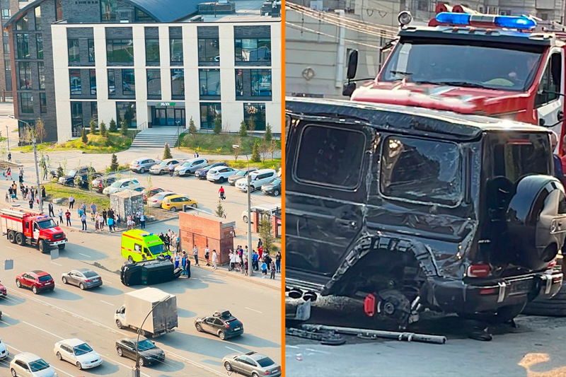 «Взорваться может?»: «Гелендваген» перевернулся из-за ДТП в ...