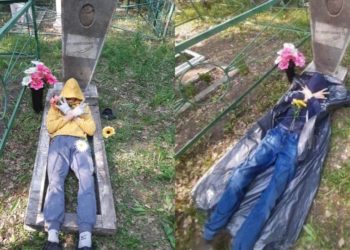 В Сокуре молодые люди устроили фотосессию на могилах