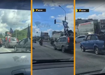 Автопробег с флагами ЧВК «Вагнер» прошел в Новосибирске