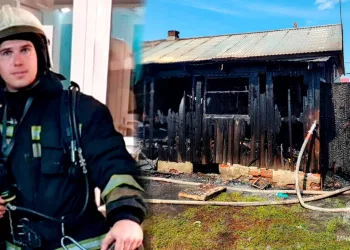 Омский пожарный спас трех новосибирцев из горящего дома в селе Ленинское