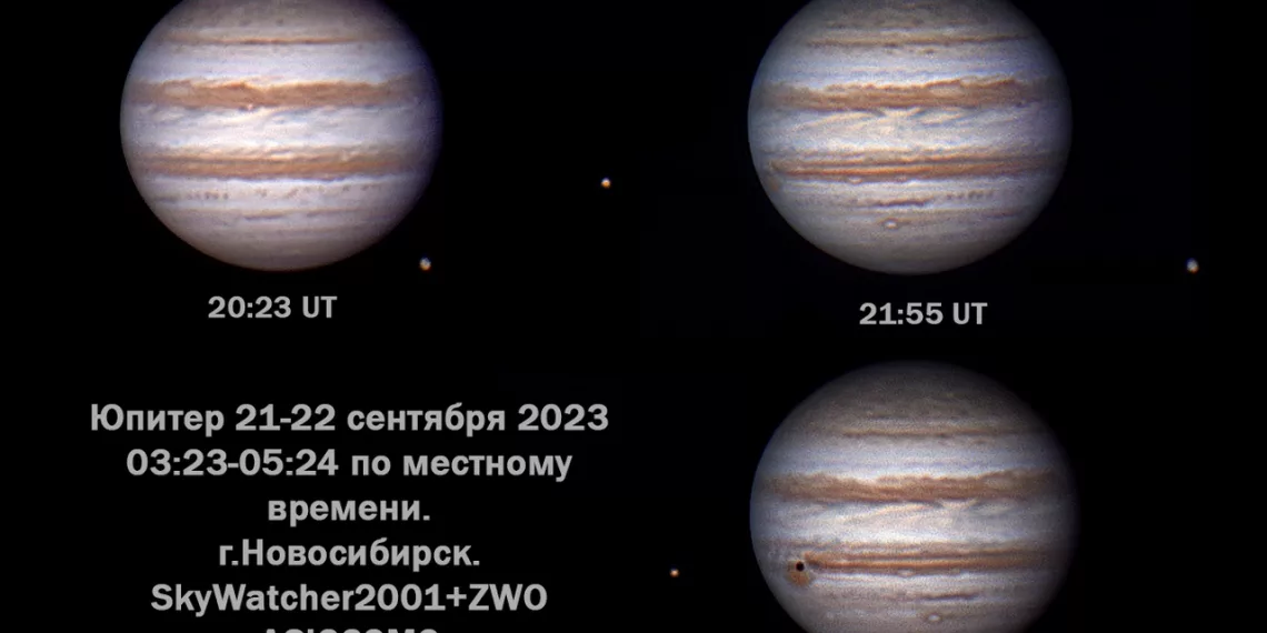 Новосибирский астрофотограф поймал в объектив газового гиганта со спутниками