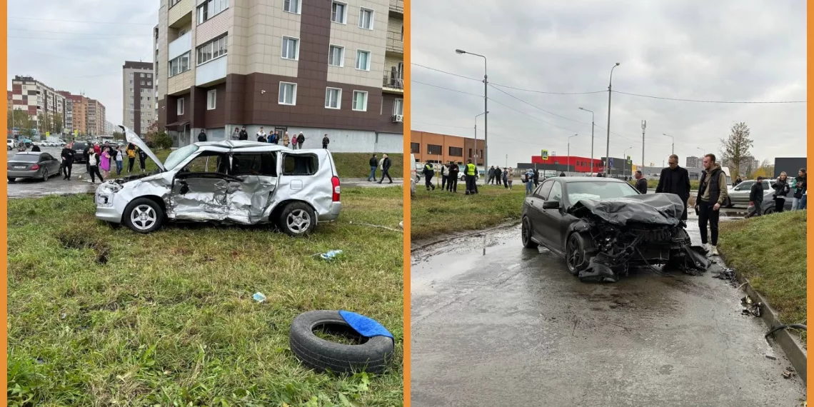 В Новосибирске Mercedes-Benz вытолкнул универсал на пешехода