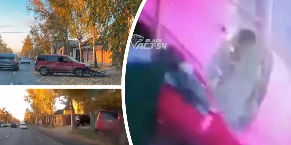 «Эпичное ДТП»: кроссовер влетел в забор в Заельцовском районе