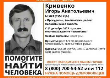 Под Новосибирском пропал 65-летний житель села Прокудское