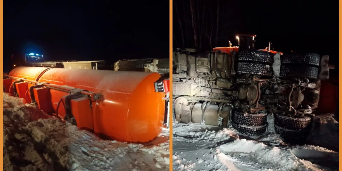 В Коченевском районе опрокинулся бензовоз — спасателям пришлось ликвидировать последствия