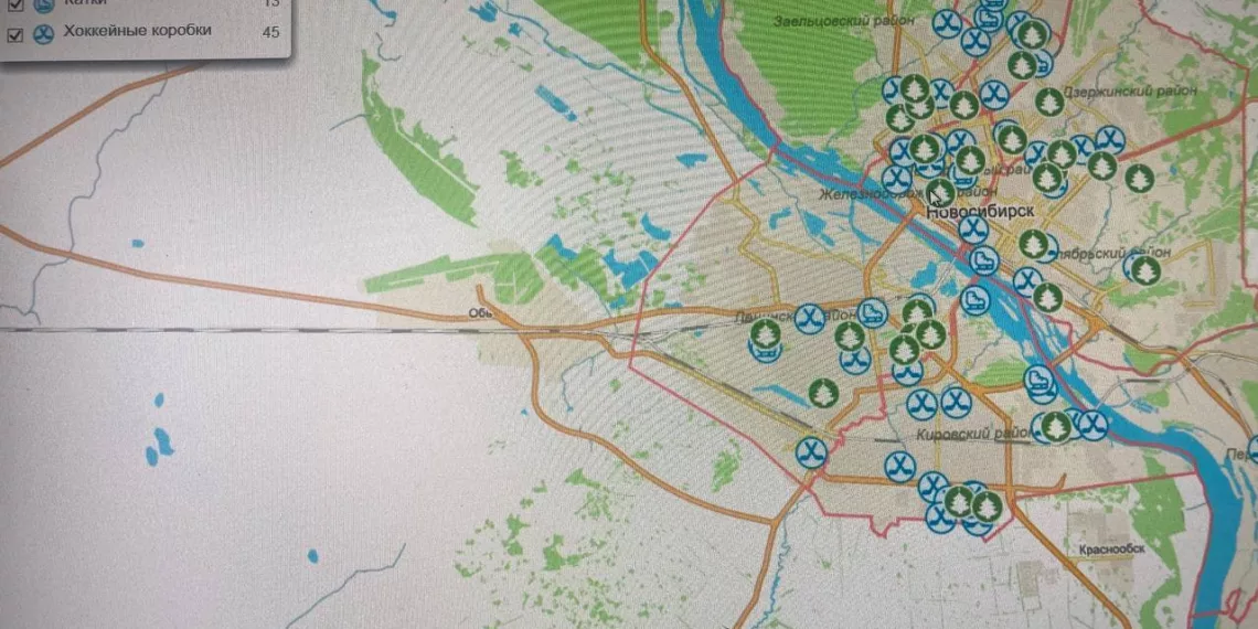 В Новосибирске запустили карту с катками и елочными базарами