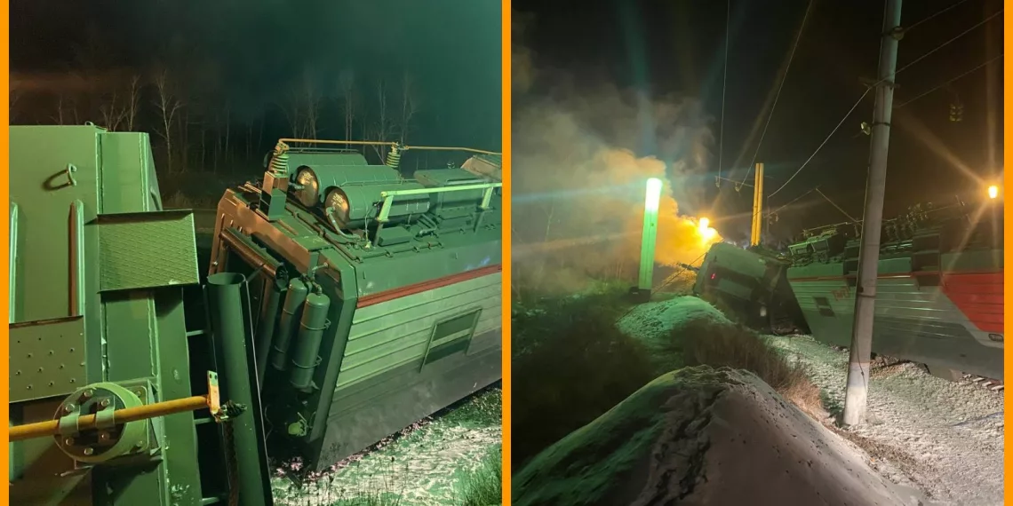 Четырнадцать вагонов грузового поезда сошло с пути на Забайкальской железной дороге