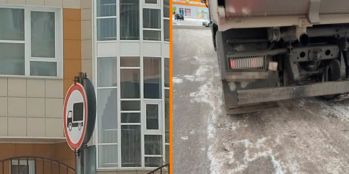 Грузовики терроризируют жильцов дома в Новосибирске