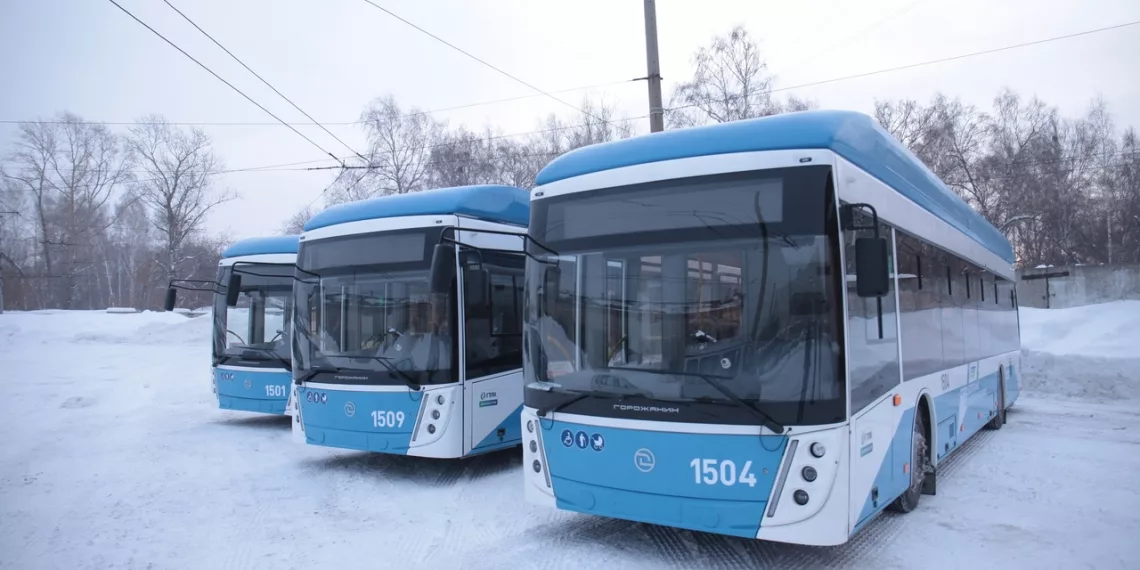 Последнюю партию новых троллейбусов доставили в Новосибирск