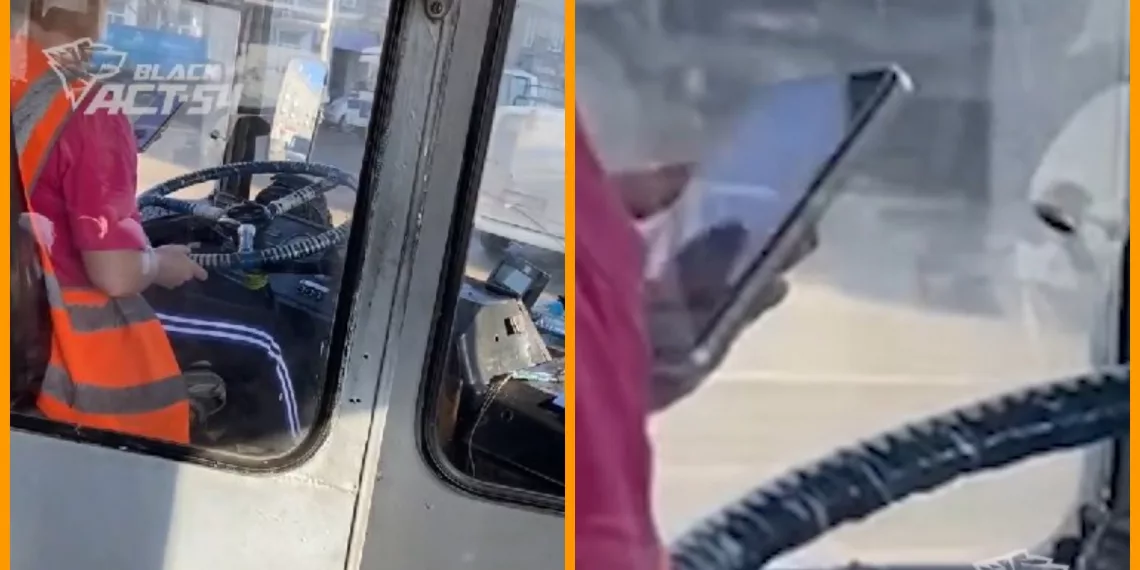 В Новосибирске из-за жалобы пассажира оштрафуют водителя троллейбуса за телефон в руке