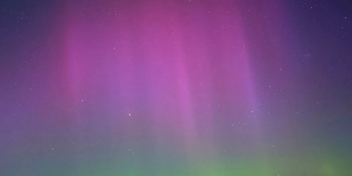 Астрофотограф Поляков запечатлел северное сияние под Новосибирском