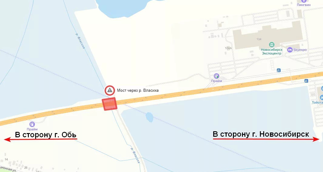 Власти вдвое сузят мост к аэропорту Толмачево до октября