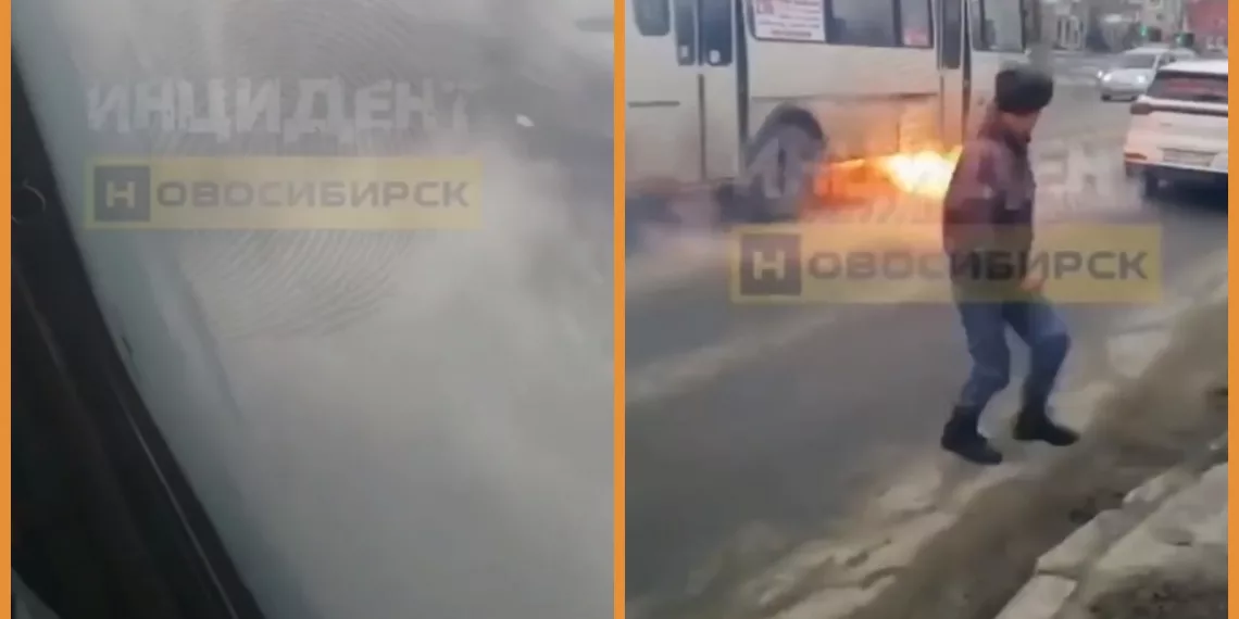 «Пришлось ломать дверь»: в Новосибирске автобус загорелся во время движения