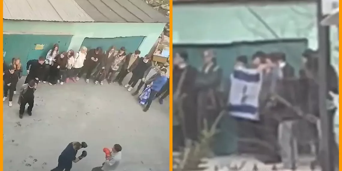 В Новосибирске школьники с флагом Израиля устроили устроили драку на улице
