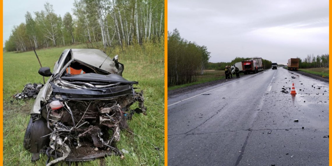 В Чановском районе легковой автомобиль разорвало пополам из-за столкновения с фурой