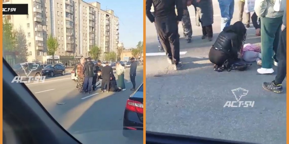 В Новосибирске универсал снес на зебре четырехлетнюю девочку вместе с ее мамой