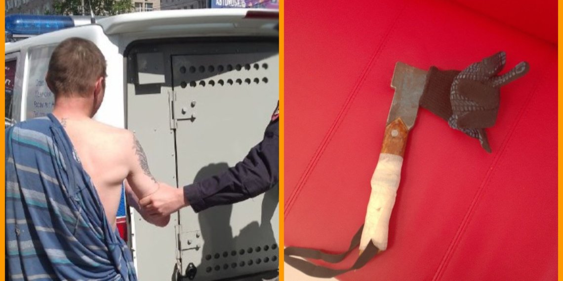 Неадекватный новосибирец пришел в банк с топором из-за того, что ему не оформили кредитку