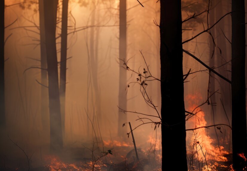 Поезд прорвался сквозь полыхающий лес в Бурятии