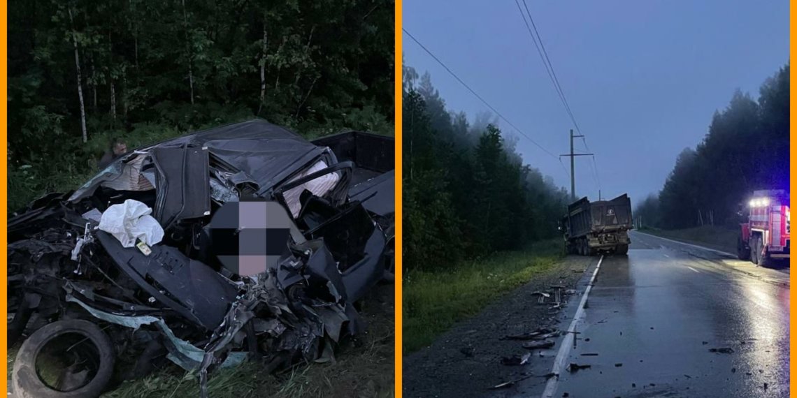 Под Новосибирском пикап превратился в металлолом после столкновения с фурой — есть погибший