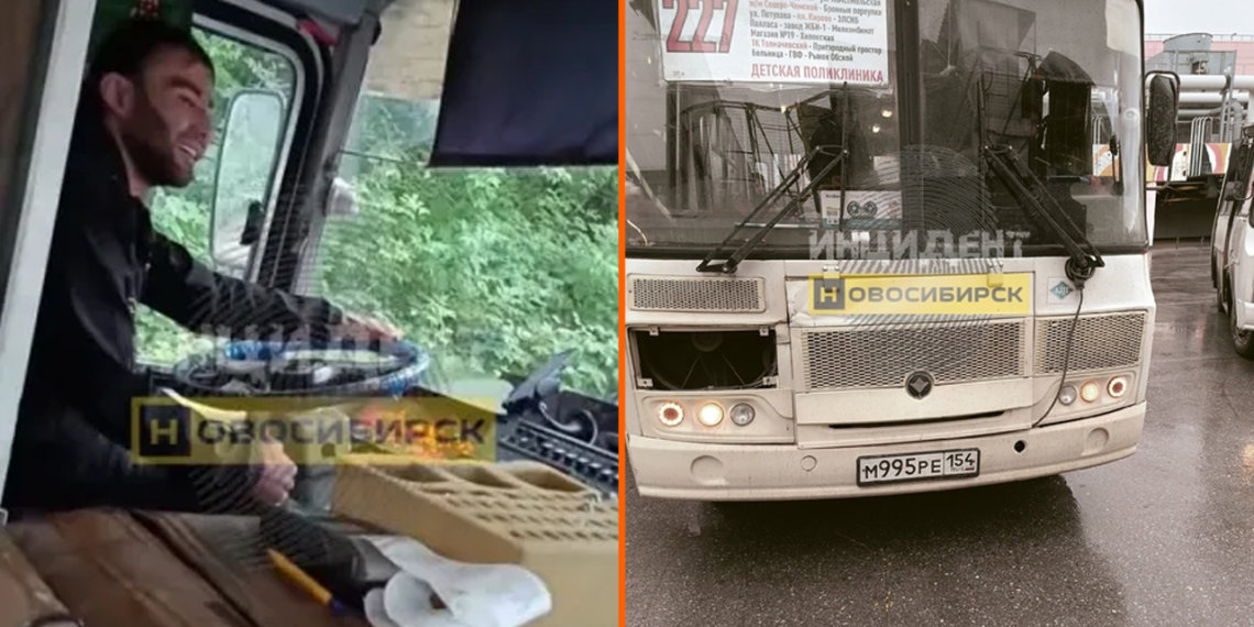 Мигрант за рулем пассажирского автобуса в Новосибирске превратил дорогу в гоночную трассу