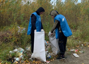 Более 800 кг мусора собрали новосибирцы под Бугринским мостом