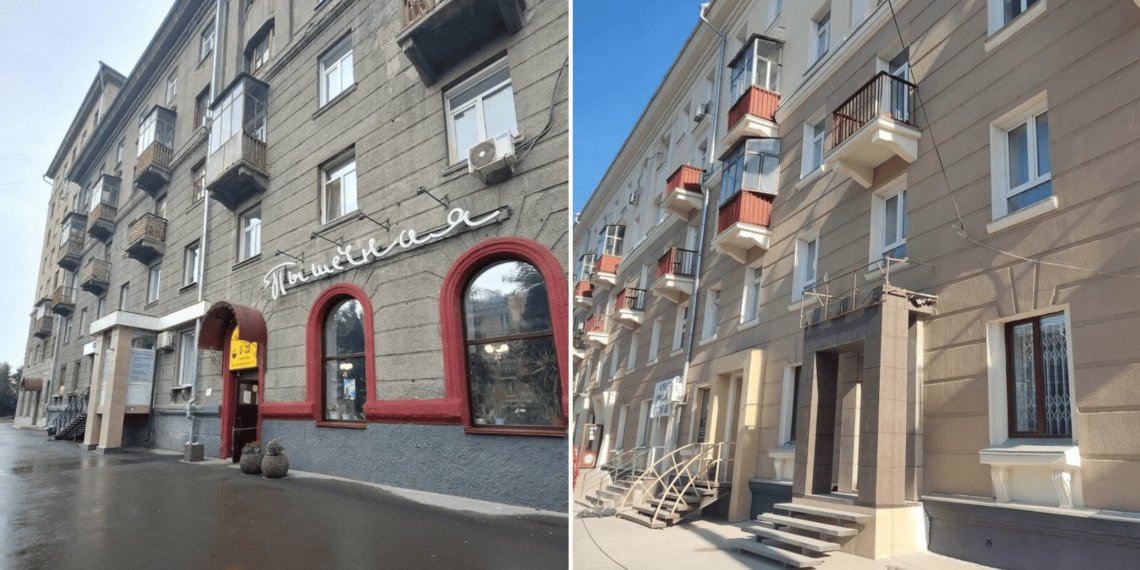 В доме с «Пышечной» в Новосибирске обновили фасад