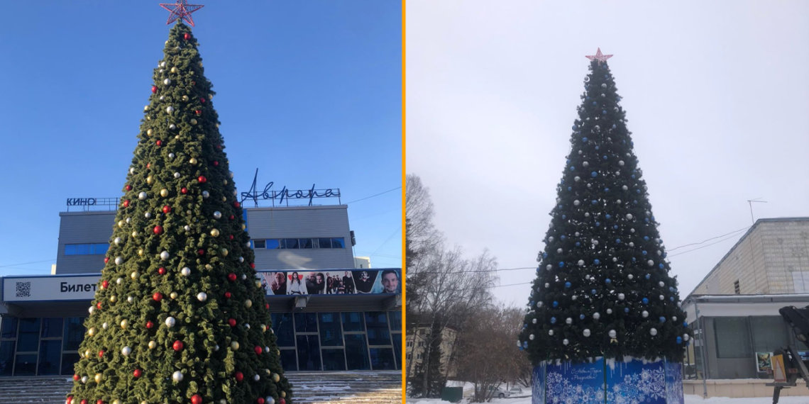 Четыре новых новогодних елок установили в Новосибирске