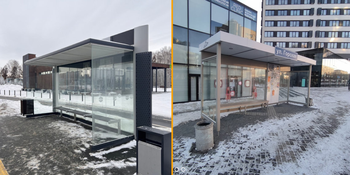 Разбитые стекла на остановках у «Сибирь-Арены» восстановили власти Новосибирска