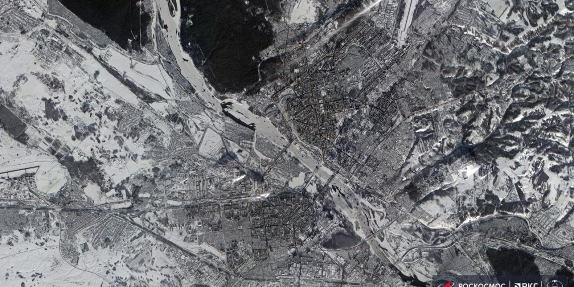 Опубликовали снимок новогоднего Новосибирска из космоса