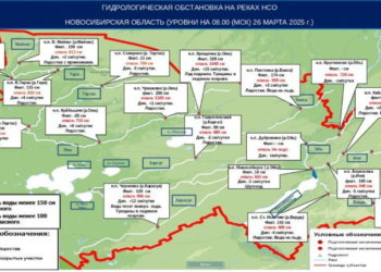 Опубликовали карту опасных паводковых зон в Новосибирской области
