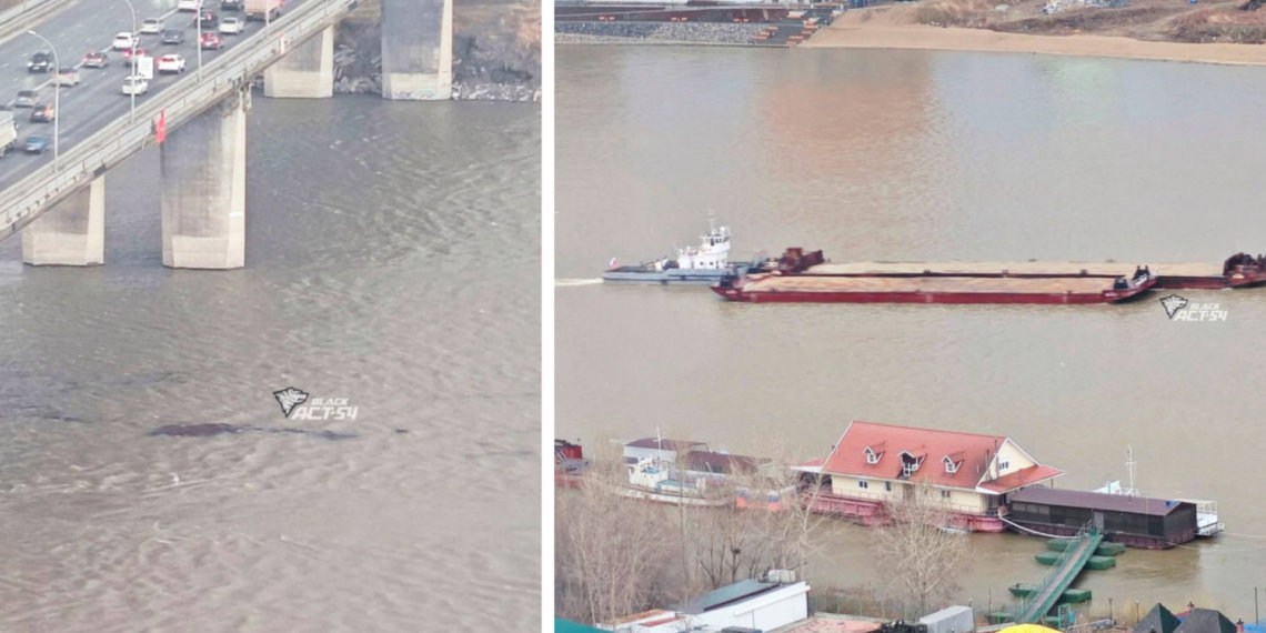 Масляные пятна на Оби заметили новосибирцы