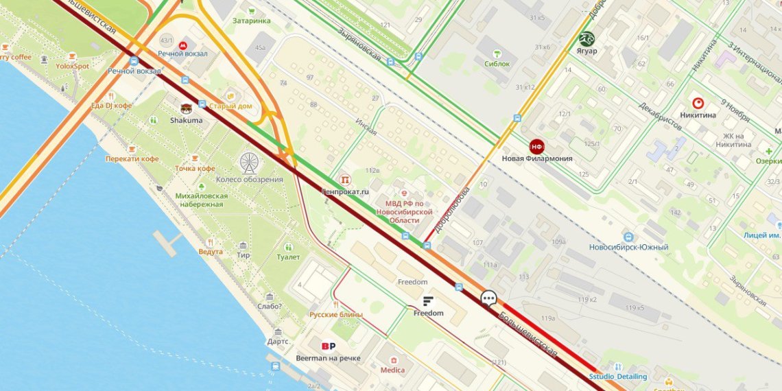 В Новосибирске ввели ограничение движения на улице Добролюбова из-за ремонта путепровода