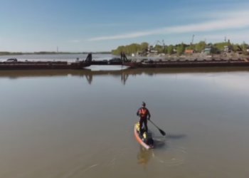 Бийчанин начал заплыв 600 км по Оби на сапборде, чтобы добраться до Новосибирска