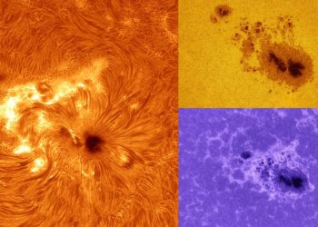 Огромные пятна на солнце снял новосибирский астрофотограф